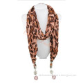 New Design Leopard print pendant jewelry scarf With 6 Colors bufanda infinito bufanda by Real Fashion